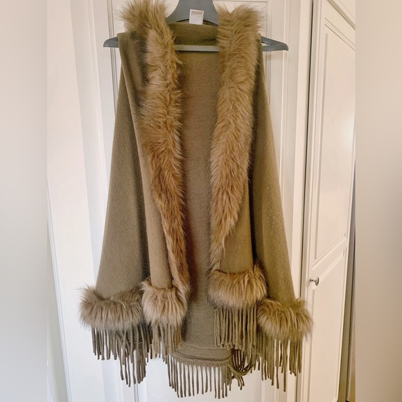 Sweaters - Northern Angle Women's Brown Faux Fur Lining Cardigan With Hooded L/XL